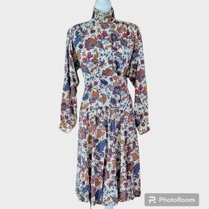 VTG Pure Wool Richard Malcom Paisley 2 Pc Midi Skirt & Top Set Made in Ireland